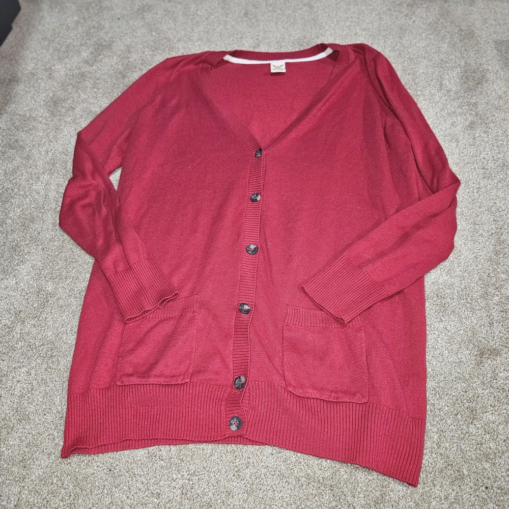 Faded Glory Women's Vibrant Red Cardigan